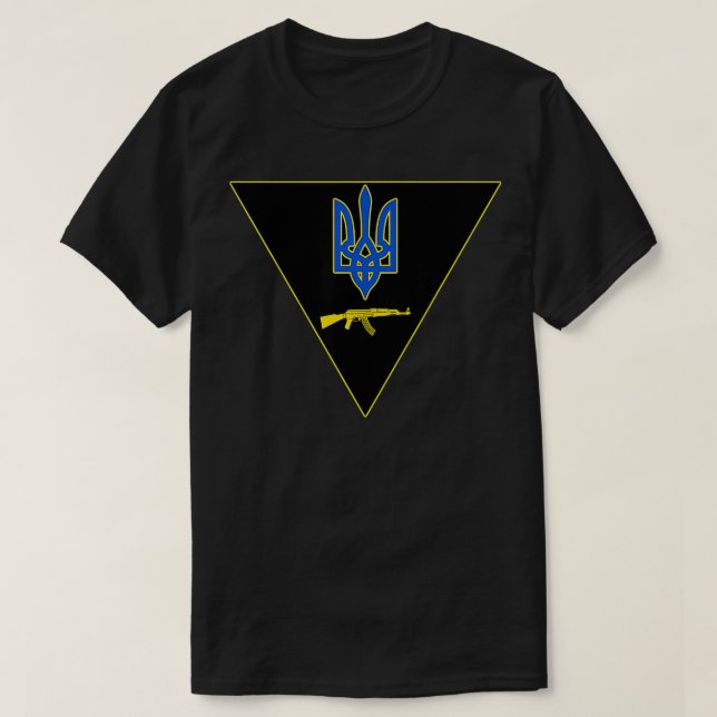 Ukraine Trident with AK 47  T-Shirt (Design Front)