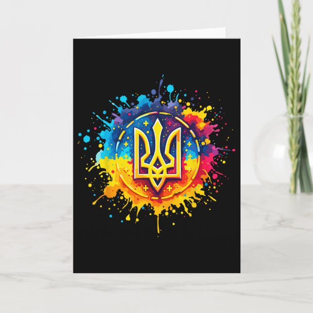 Ukraine Tryzub Ukrainian Trident  Card (Front)