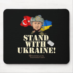 Ukraine Turkey Flags Dog Tag Zelensky Stand With U Mouse Pad