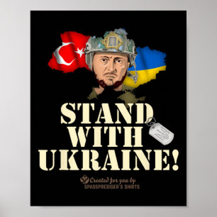 Ukraine Turkey Flags Dog Tag Zelensky Stand With U Poster