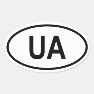 Ukraine "UA" Oval Sticker