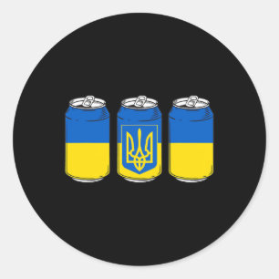 Ukraine Ukraina Flag Pivo Ussr Ukrainian Beer Can  Classic Round Sticker