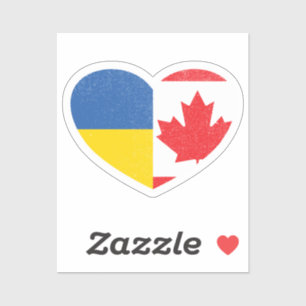 Ukraine Ukrainian Canada Canadian Heart Love Flag