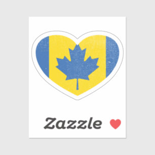 Ukraine Ukrainian Canada Canadian Heart Love Flag