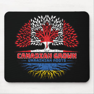 Ukraine Ukrainian Canadian Canada Tree Roots Flag Mouse Pad