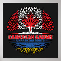 Ukraine Ukrainian Canadian Canada Tree Roots Flag