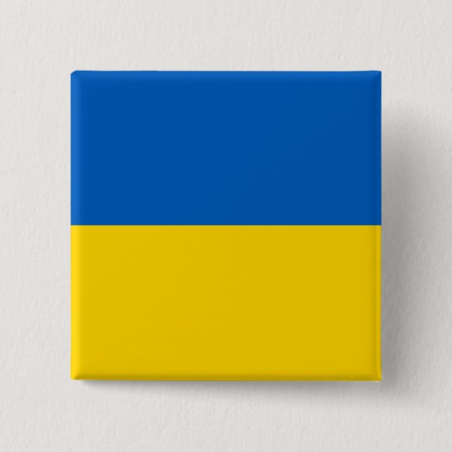 Ukraine (Ukrainian) Flag 15 Cm Square Badge (Front)