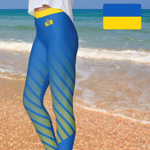 Ukraine & Ukrainian Flag fashion stripes / sports Leggings