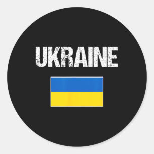 Ukraine Ukrainian Flag For Men Women Youth Kids Classic Round Sticker