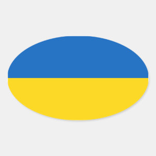 Ukraine/Ukrainian Flag Oval Sticker