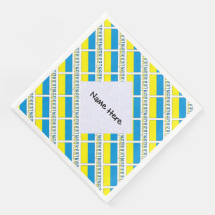 Ukraine Ukrainian Flag Tiled Personalised Napkin