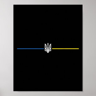 Ukraine Ukrainian Flag Tryzub Military  Poster