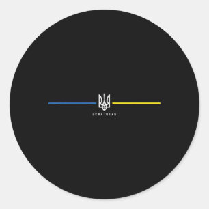Ukraine Ukrainian Flag Zelensky Tryzub Military Classic Round Sticker
