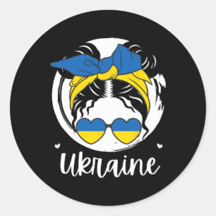 Ukraine Ukrainian Girl2 Classic Round Sticker