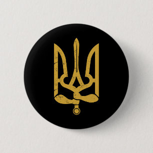Ukraine Ukrainian Kiew Trysub Flag 10  6 Cm Round Badge
