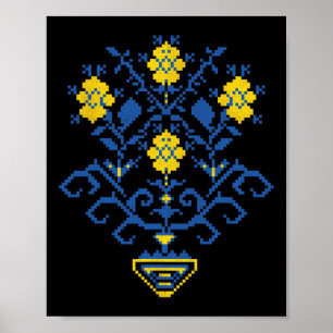 Ukraine Ukrainian Kiew Trysub Flag 11  Poster