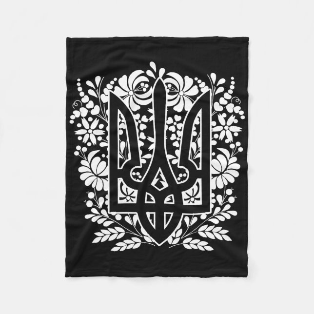 Ukraine Ukrainian Kiew Trysub Flag 13  Fleece Blanket (Front)
