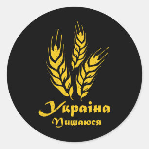 Ukraine Ukrainian Kiew Trysub Flag 2  Classic Round Sticker