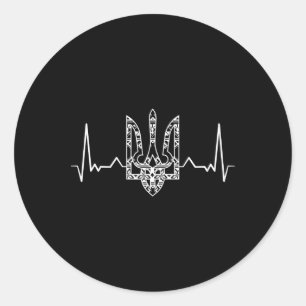 Ukraine Ukrainian Kiew Trysub Flag 3  Classic Round Sticker