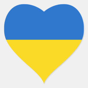Ukraine Ukrainian national flag  Heart Sticker