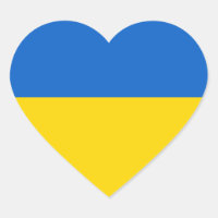 Ukraine Ukrainian national flag  Heart Sticker