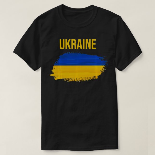 Ukraine  Ukrainian Tee Travel Flag  (Design Front)