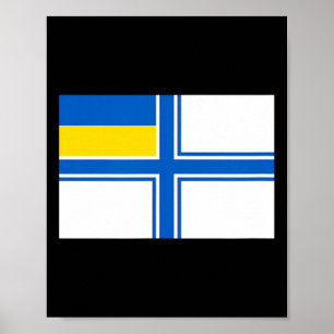 Ukraine Ukrainian Ukraine Flag Navel Navy Flag No Poster