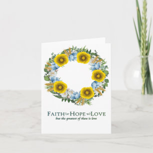 Ukraine Ukrainian Wreath Flowers Faith Hope Card