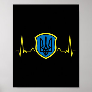 Ukraine Ukrainians Ukrainian Kiev Trysub Flag 13 Poster