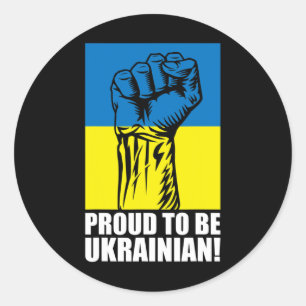 Ukraine Ukrainians Ukrainian Kiev Trysub Flag 14  Classic Round Sticker
