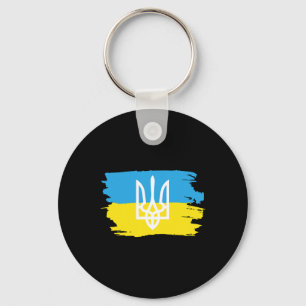 Ukraine Ukrainians Ukrainian Kiev Trysub Flag 3 Key Ring