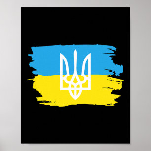 Ukraine Ukrainians Ukrainian Kiev Trysub Flag 3 Poster