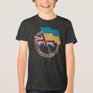 Ukraine-United Kingdom Friendship Emblem Tri-Blend Shirt