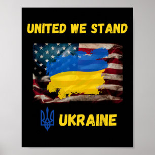 Ukraine United We Do Stand American Friendship Fla Poster