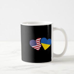 Ukraine Usa Flag T Shirt Heart Ukrainian Americans Coffee Mug
