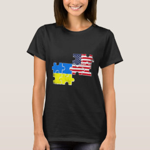 Ukraine Usa Flags Vintage Ukrainian American Roots T-Shirt