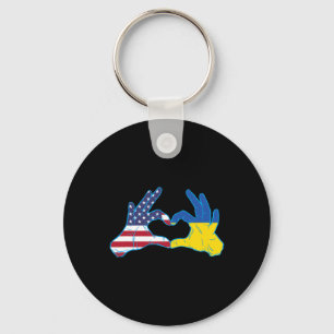 Ukraine Usa Pride - Proud Ukrainian American  Key Ring