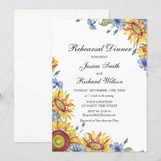 Ukraine Watercolor Rehearsal Dinner Invitation