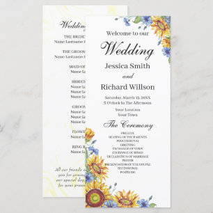 Ukraine Watercolor Wedding Program