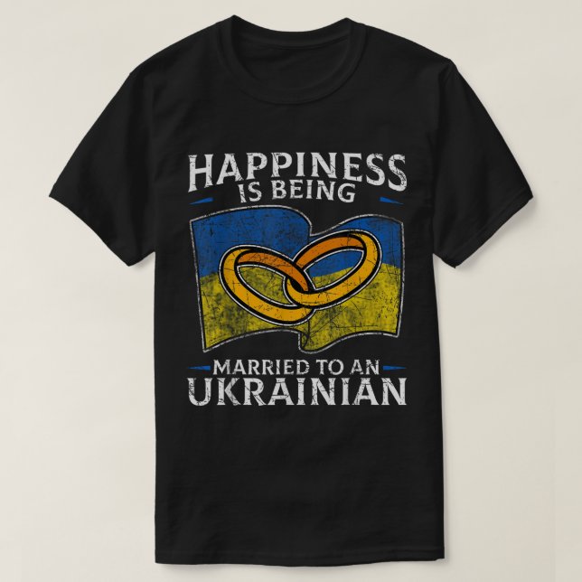 Ukraine Wedding Ukrainian Marriage Roots Married  T-Shirt (Design Front)
