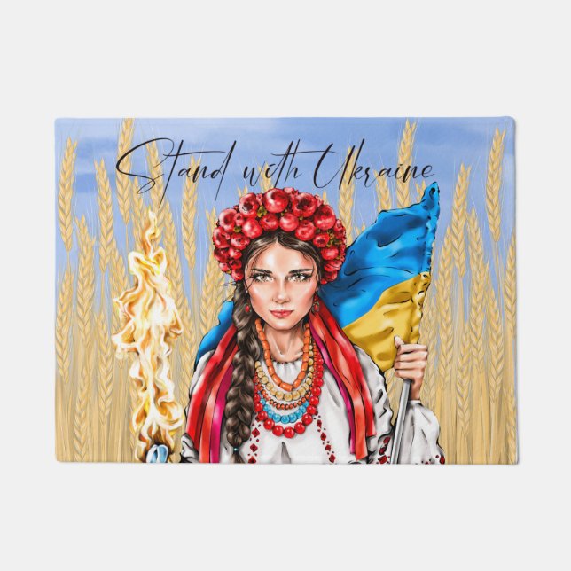 Ukraine Woman Support Drawstring Bag Notebook Doormat (Front)