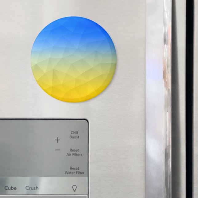 Ukraine yellow blue geometric mesh pattern magnet (In Situ (Fridge))