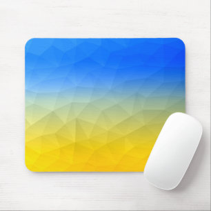 Ukraine yellow blue geometric mesh pattern mouse pad