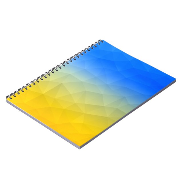 Ukraine yellow blue geometric mesh pattern notebook (Left Side)