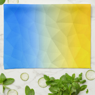 Ukraine yellow blue geometric mesh pattern tea towel