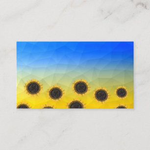 Ukraine yellow blue geometry mesh pattern Flowers Business Card