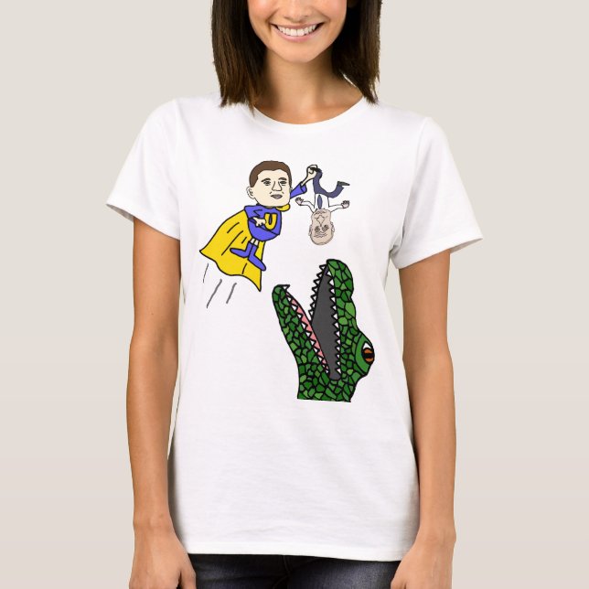 Ukraine Zelensky Superhero Fighting Putin T-Shirt (Front)