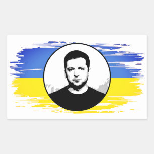 Ukraine Zelenskyy blue yellow flag Rectangular Sticker