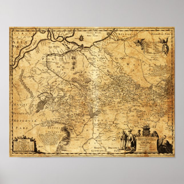 UkrainePanoramic MapUkraine Poster (Front)