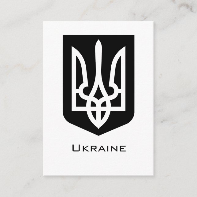 Ukraine's Tryzub Contemporary Graphic Emblem Enclosure Card (Front)